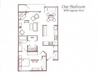 Floor plan 1 Bedroom 1 Bathroom