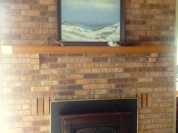 Brick fireplace