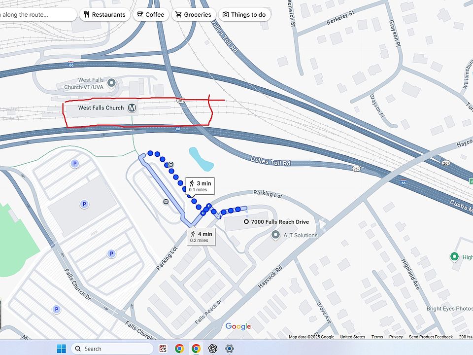 3 mins walking to metro West Falls Church/Orange Line