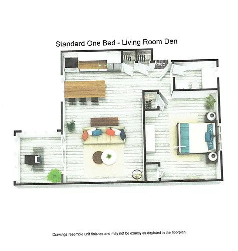 Floor plan Basic 1 Bedroom w/Den