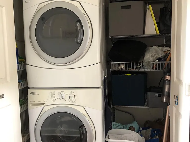 washer and dryer in front hallway