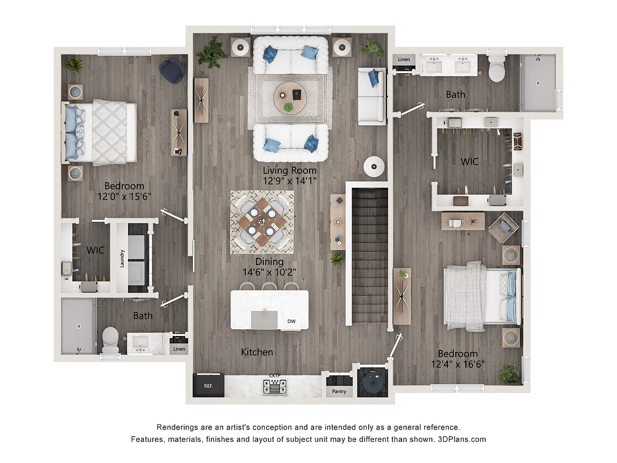 Floor plan B5 - Townhome w/ 2 Car Attached Garage