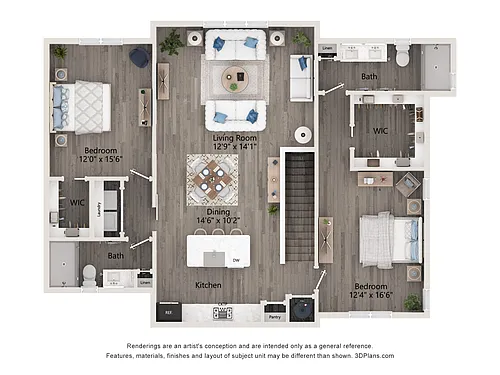 Floor plan B5 - Townhome w/ 2 Car Attached Garage