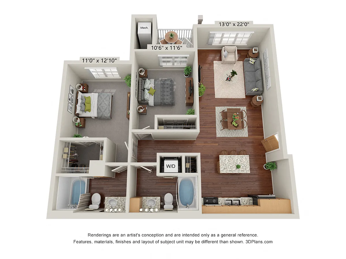Floor plan Two Bedroom - C