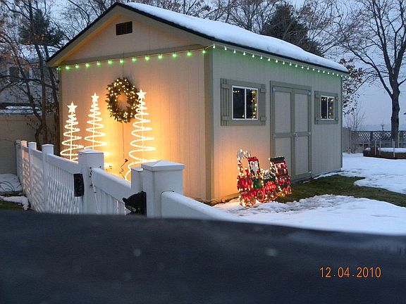 Storage shed on property