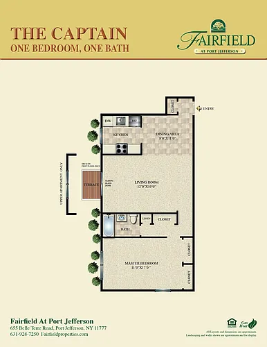 Floor plan Captain 1-Bedroom