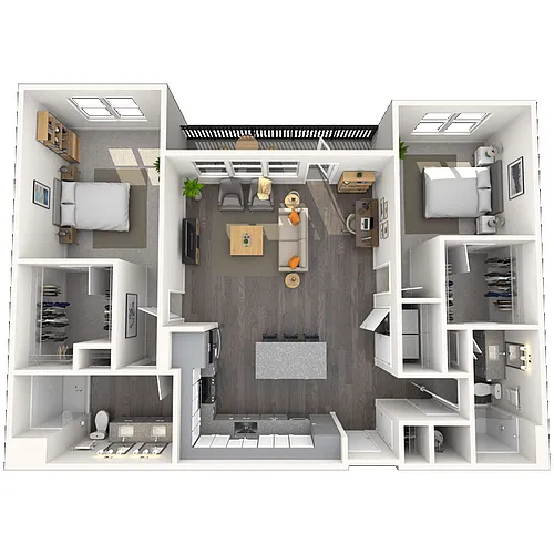 Floor plan B3.4 2x2 1336 SF