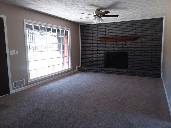 Family Room with brick fireplace