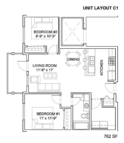 Floor plan 2 Bedroom