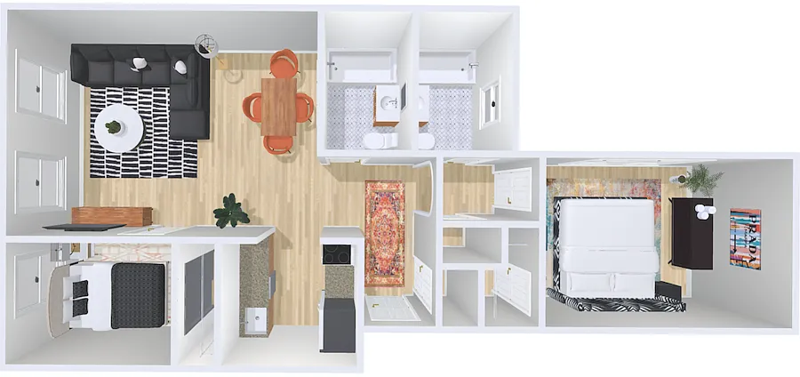 Floor plan 2bd/2b 18