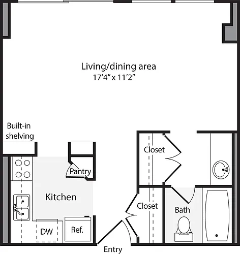 Floor plan Studio D - No Balcony