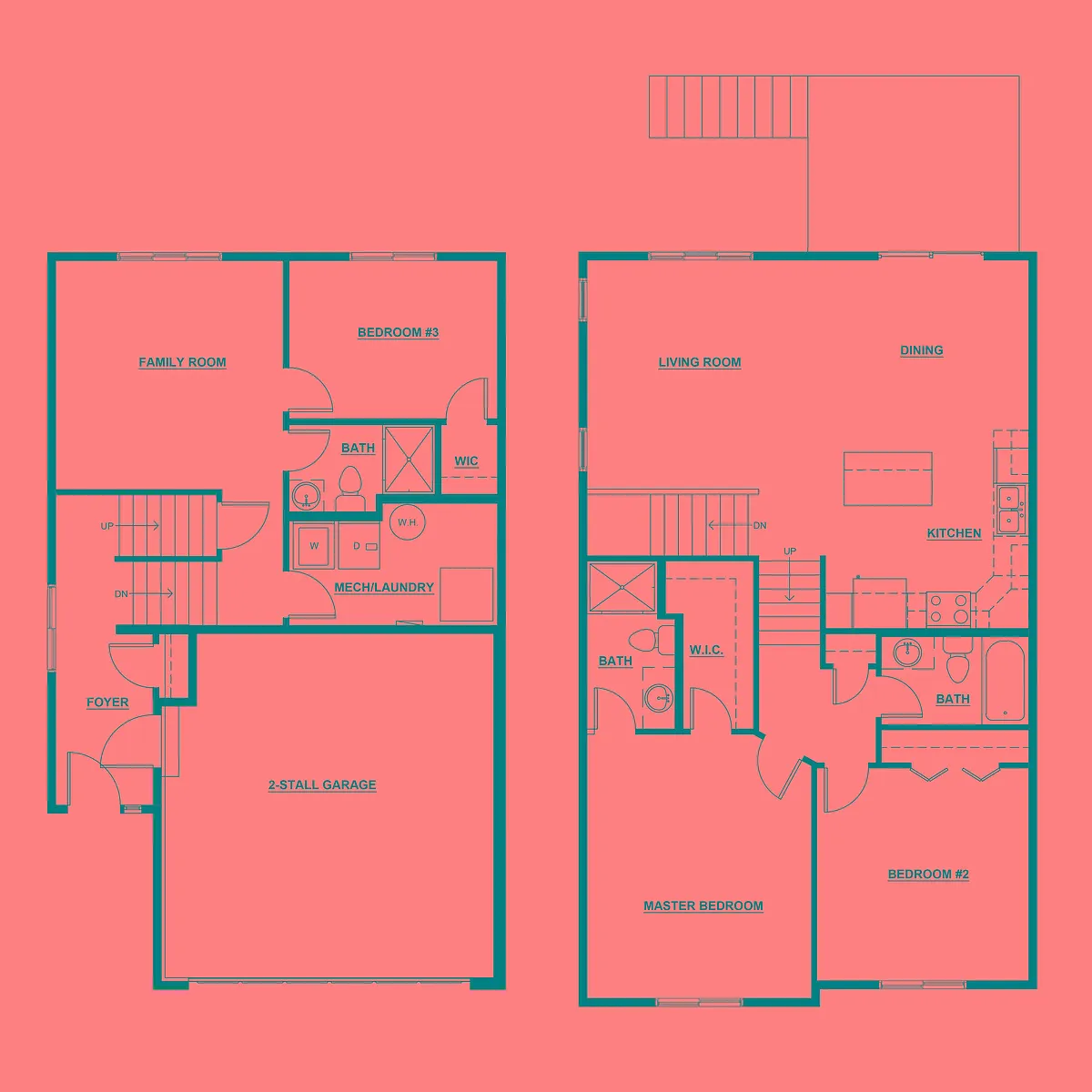 Floor plan 3 Bed / 3 Bath 1,739 sq. ft.