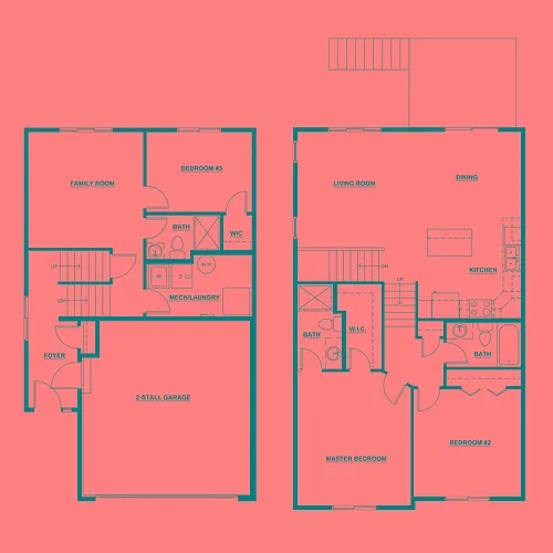 Floor plan 3 Bed / 3 Bath 1,739 sq. ft.