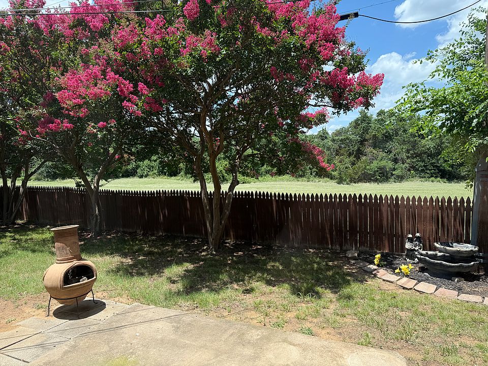 Back yard backs corp, lake on other side of tree line