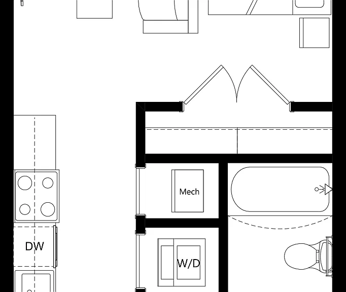 S1A1 | Studio | 1 Bath floor plan The Navigator