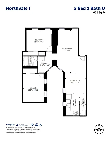 Floor plan 2 Bed 1 Bath U