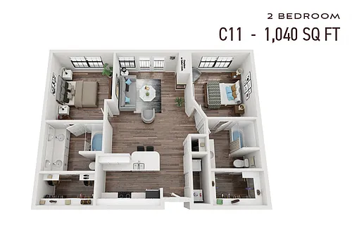 Floor plan Two Bedroom C11p Renovated