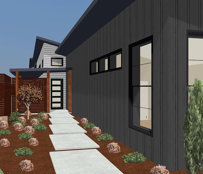 Mid-Century Modern 4BR 4BATH Dark Exterior