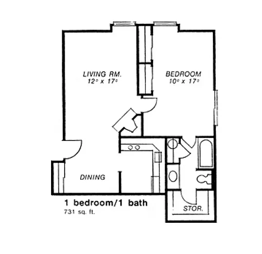 Floor plan One Bed