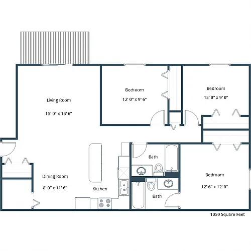Floor plan Three Bedroom 32A