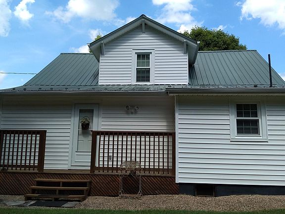 Back view with small deck.