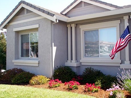 landscaped front yard