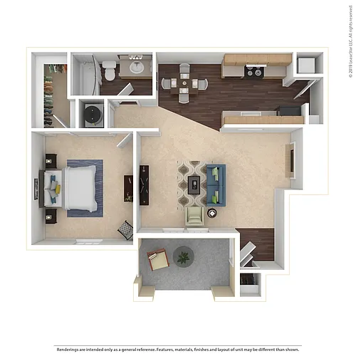 Floor plan 1x1 Mid-Size