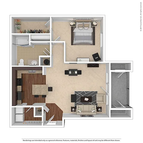 Floor plan 1 Bedroom Traditional Premier