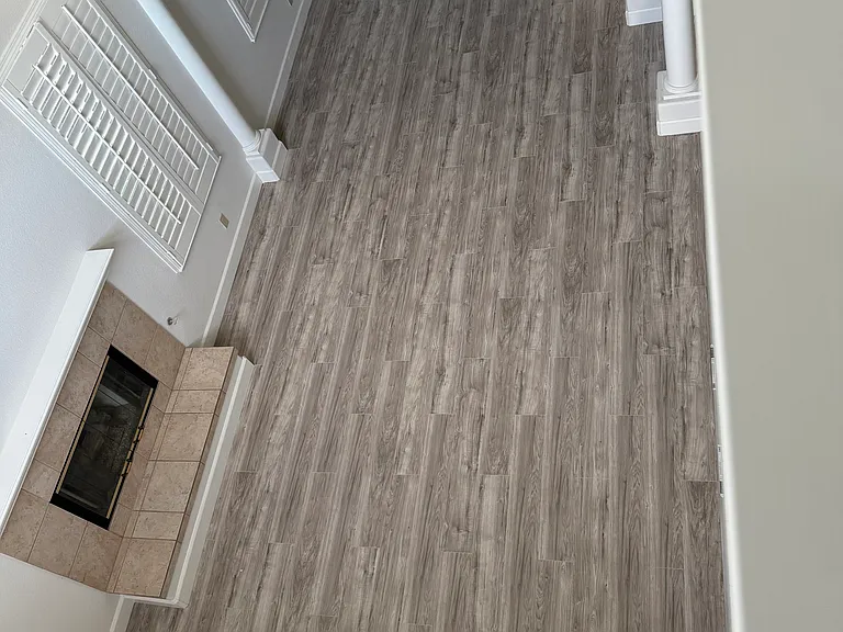 Top view of the living room and dining room
