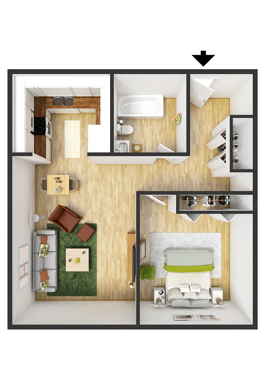 Floor plan ONE BEDROOM