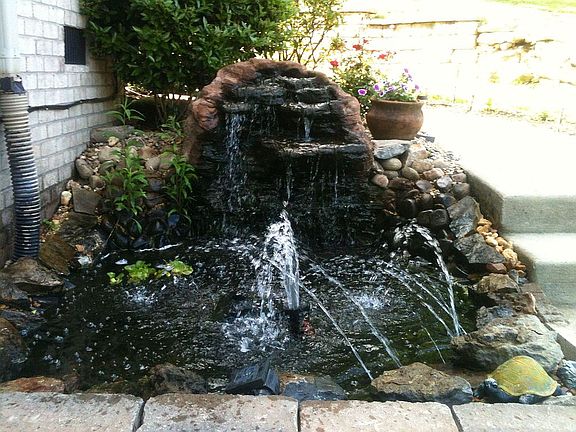 water feature-side of house