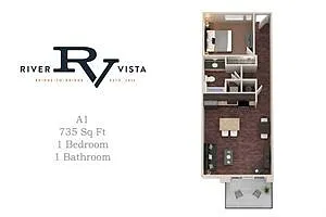 Floor plan One Bed One Bath