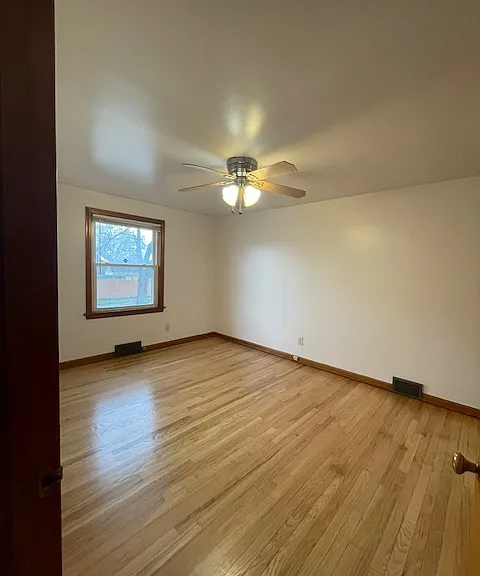 new updated floors in bedroom