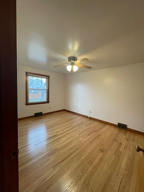 new updated floors in bedroom