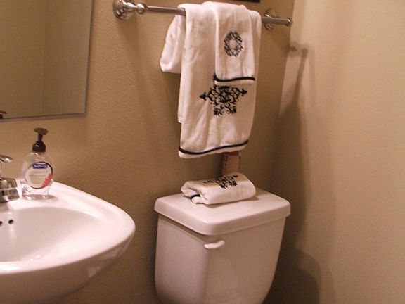 Entry level powder room.