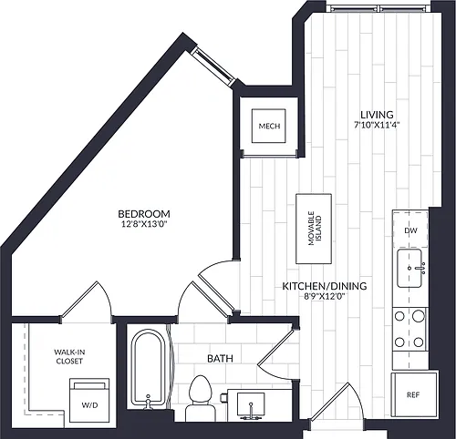Floor plan 1 Bed/1 Bath-A1-3-5