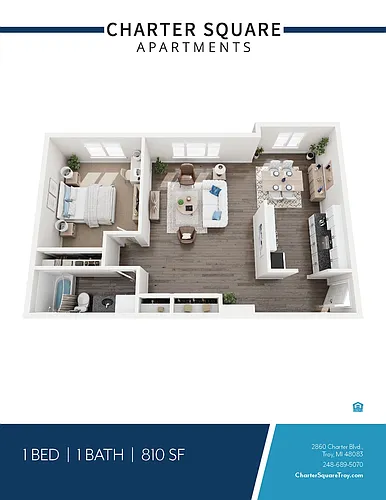 Floor plan 1 BEDROOM 1 BATH