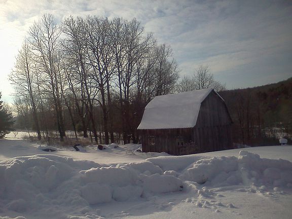 Side of two story barn