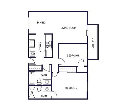 Floor plan 2X2-B3