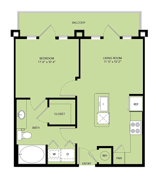 Floor plan A1-561sf-A1.8