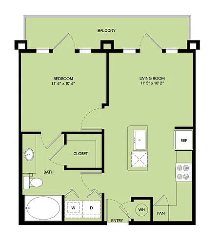 Floor plan A1-561sf-A1.8