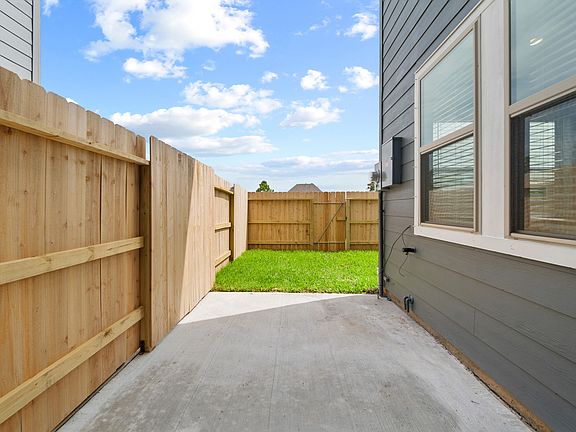 Patio in backyard