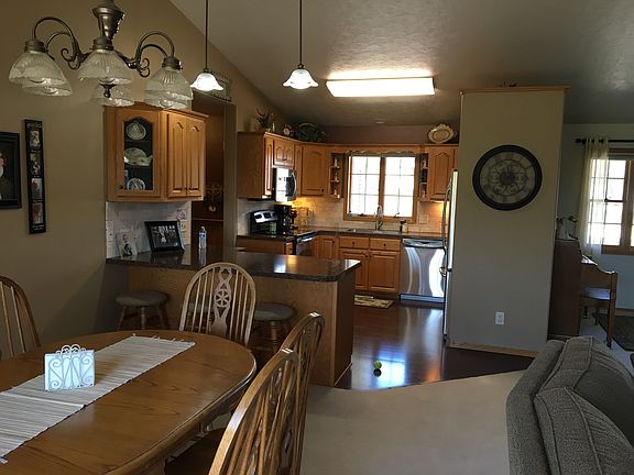 All open, cathedral ceiling