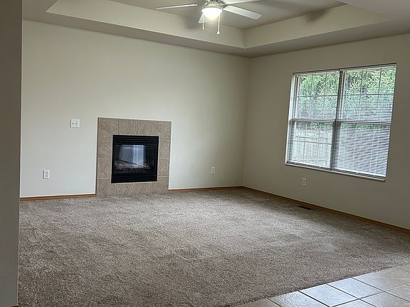 Living room with gas log fireplace