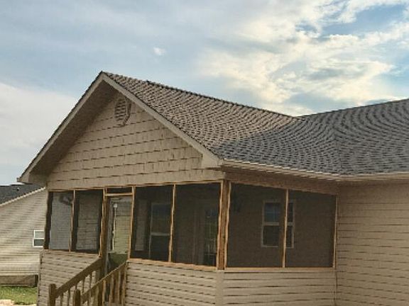 Screened back deck with mountain view