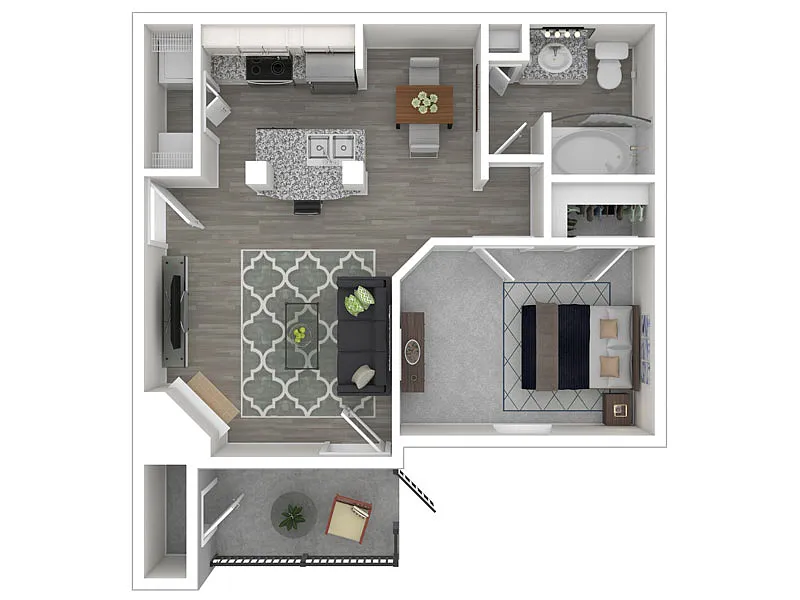 Floor plan 1 Bedroom 1 Bath