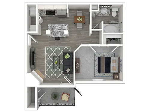 Floor plan 1 Bedroom 1 Bath