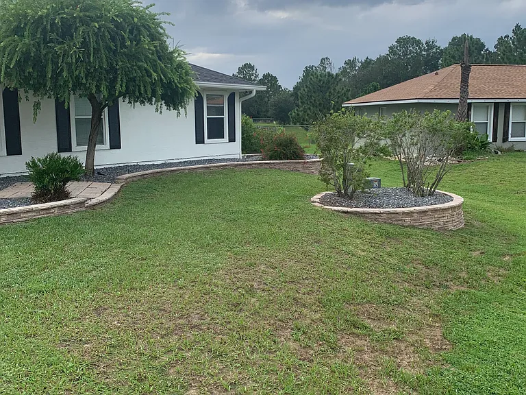 Large landscaped front yard.