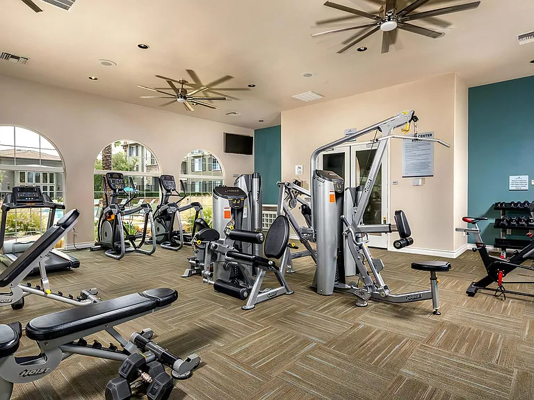 24-Hour Gym Featuring Free Weights, Machines, and Exercise Bikes