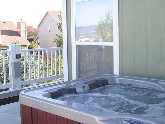Hot tub on rooftop deck